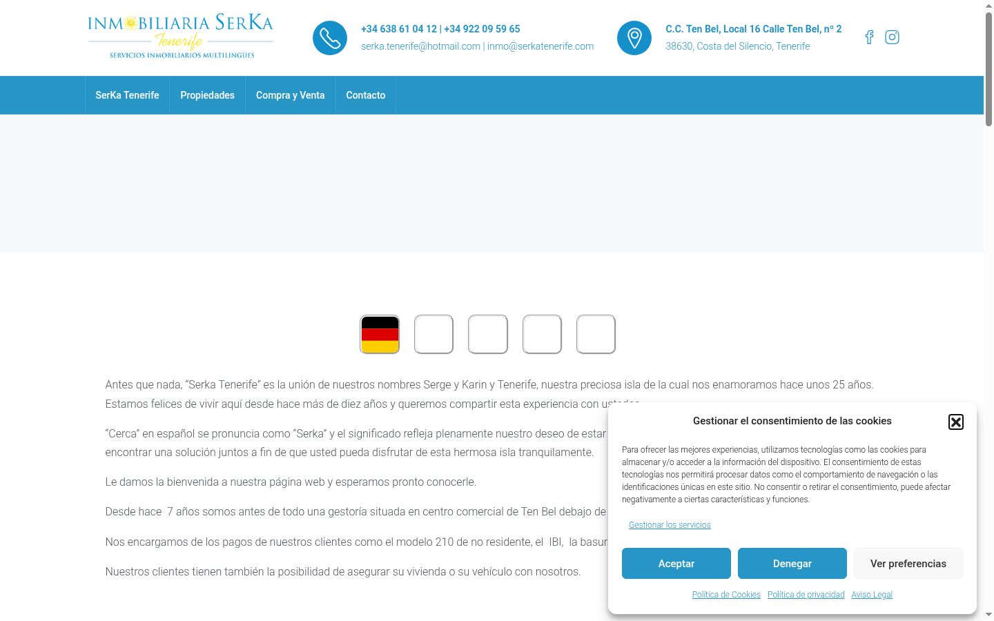 Screenshot of the consent banner shown before any interaction