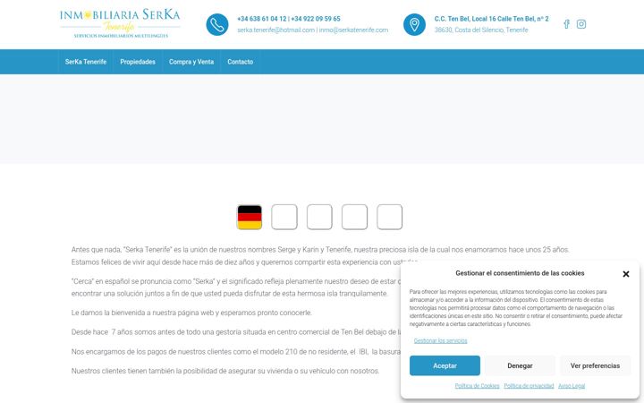 Screenshot of inmobiliariaserkatenerife.com