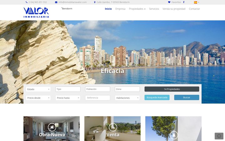 Screenshot of inmobiliariavalor.com