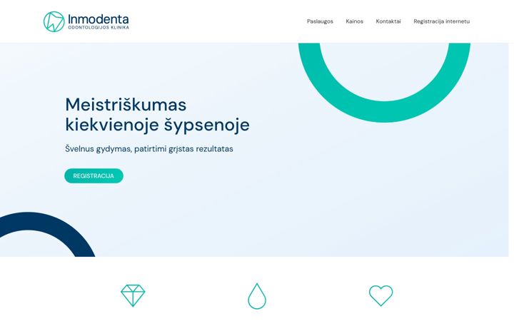 Posnetek zaslona inmodenta.lt