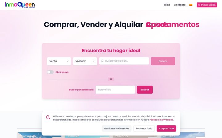 Screenshot of inmoqueen.com