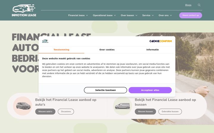 Screenshot of inmotionlease.nl