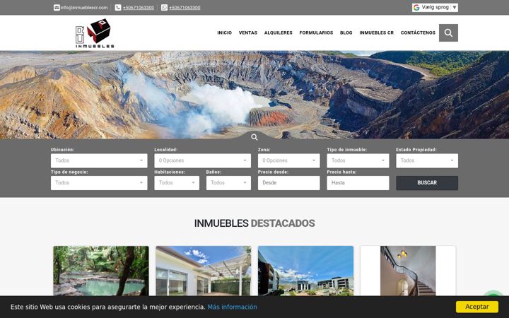 Screenshot of inmueblescr.com