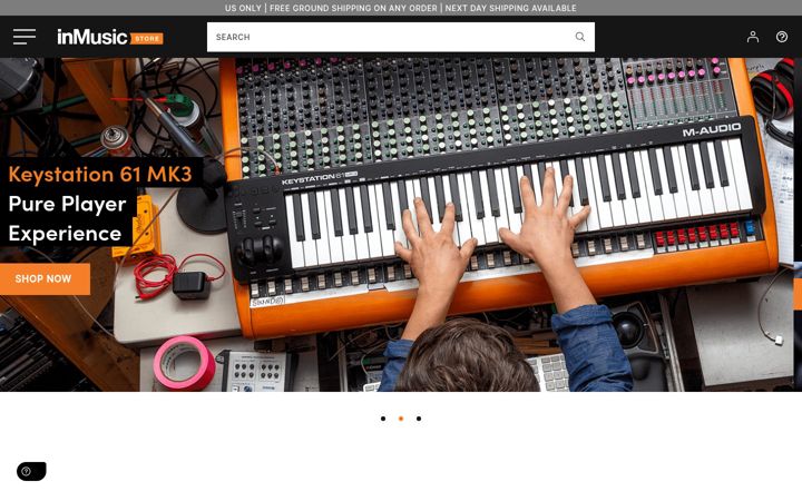 Screenshot of inmusicstore.com