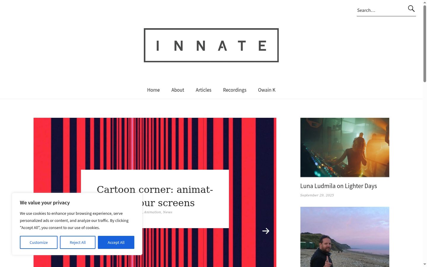 Screenshot del banner di consenso mostrato prima di qualsiasi interazione
