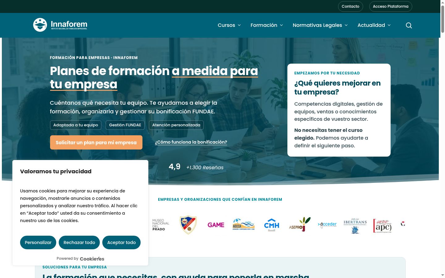 Screenshot del banner di consenso mostrato prima di qualsiasi interazione