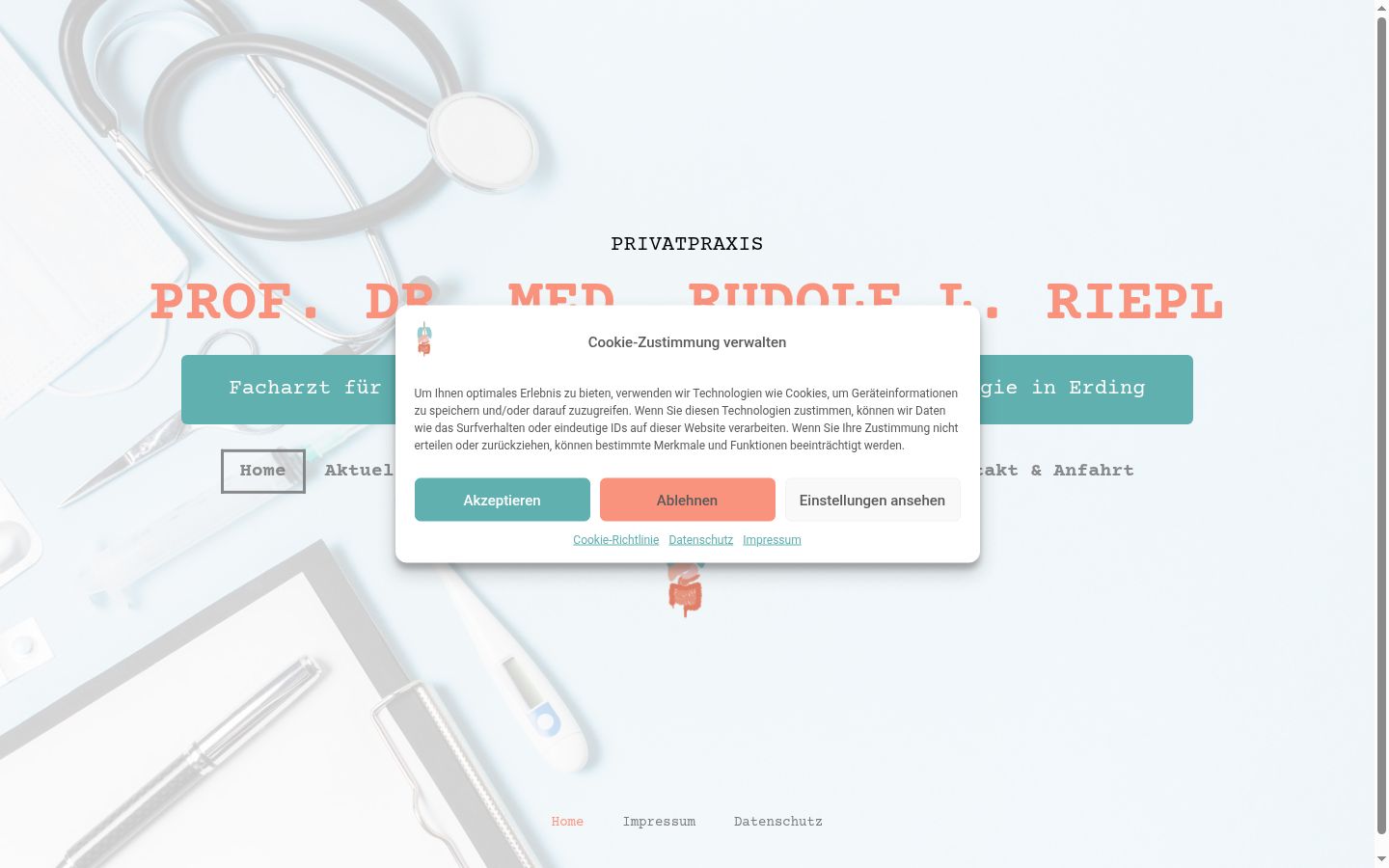 Screenshot del banner di consenso mostrato prima di qualsiasi interazione