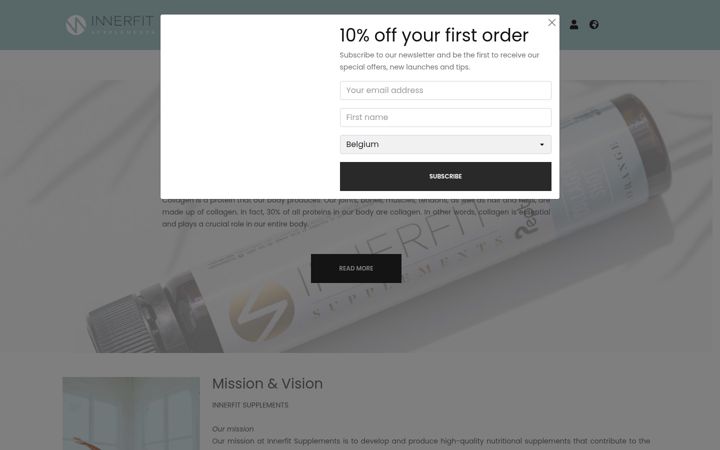 Screenshot of innerfitsupplements.com