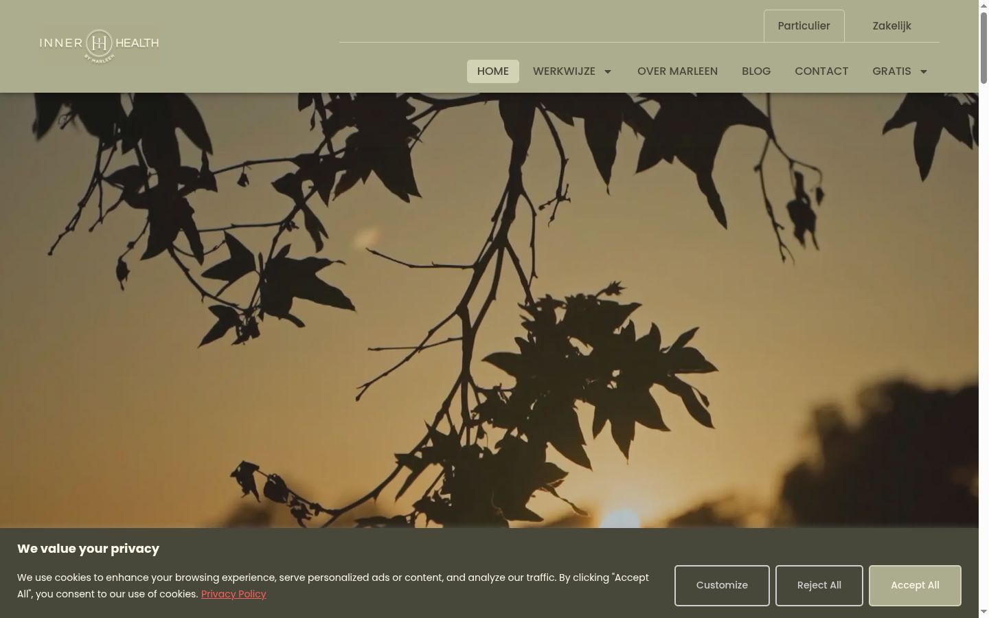 Screenshot del banner di consenso mostrato prima di qualsiasi interazione