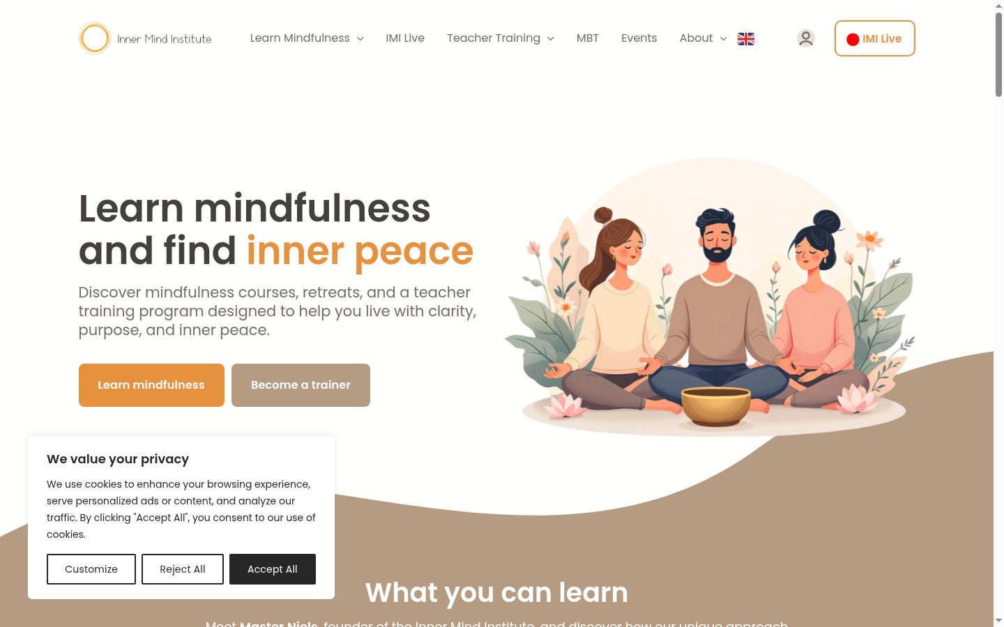 Screenshot of the consent banner shown before any interaction