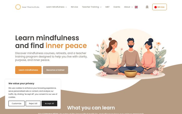 Screenshot of innermindinstitute.org