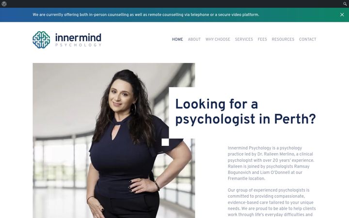 Screenshot ta' innermindpsychology.com.au