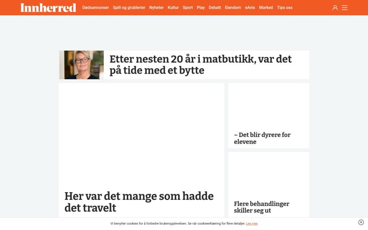 Screenshot of innherred.no