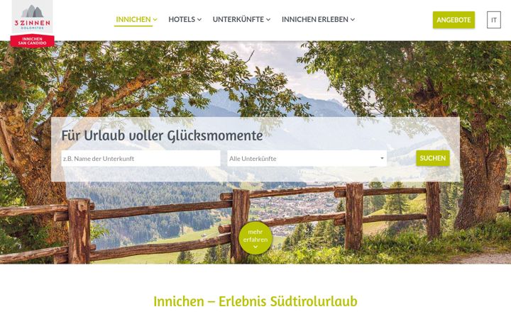 Screenshot of innichen.net