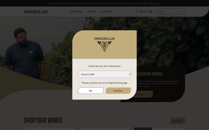 Screenshot of inniskillin.com