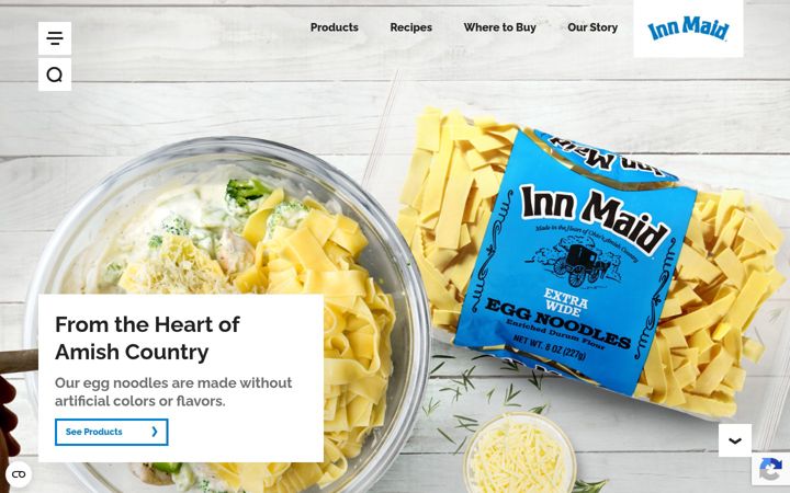 Screenshot of innmaidnoodles.com