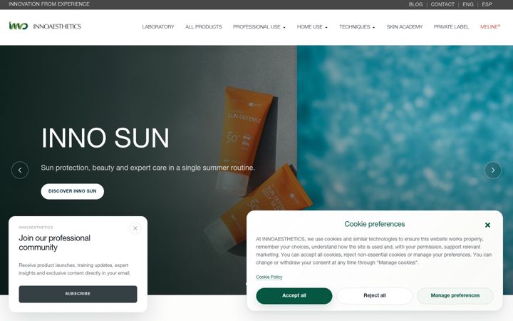 Screenshot of innoaesthetics.com