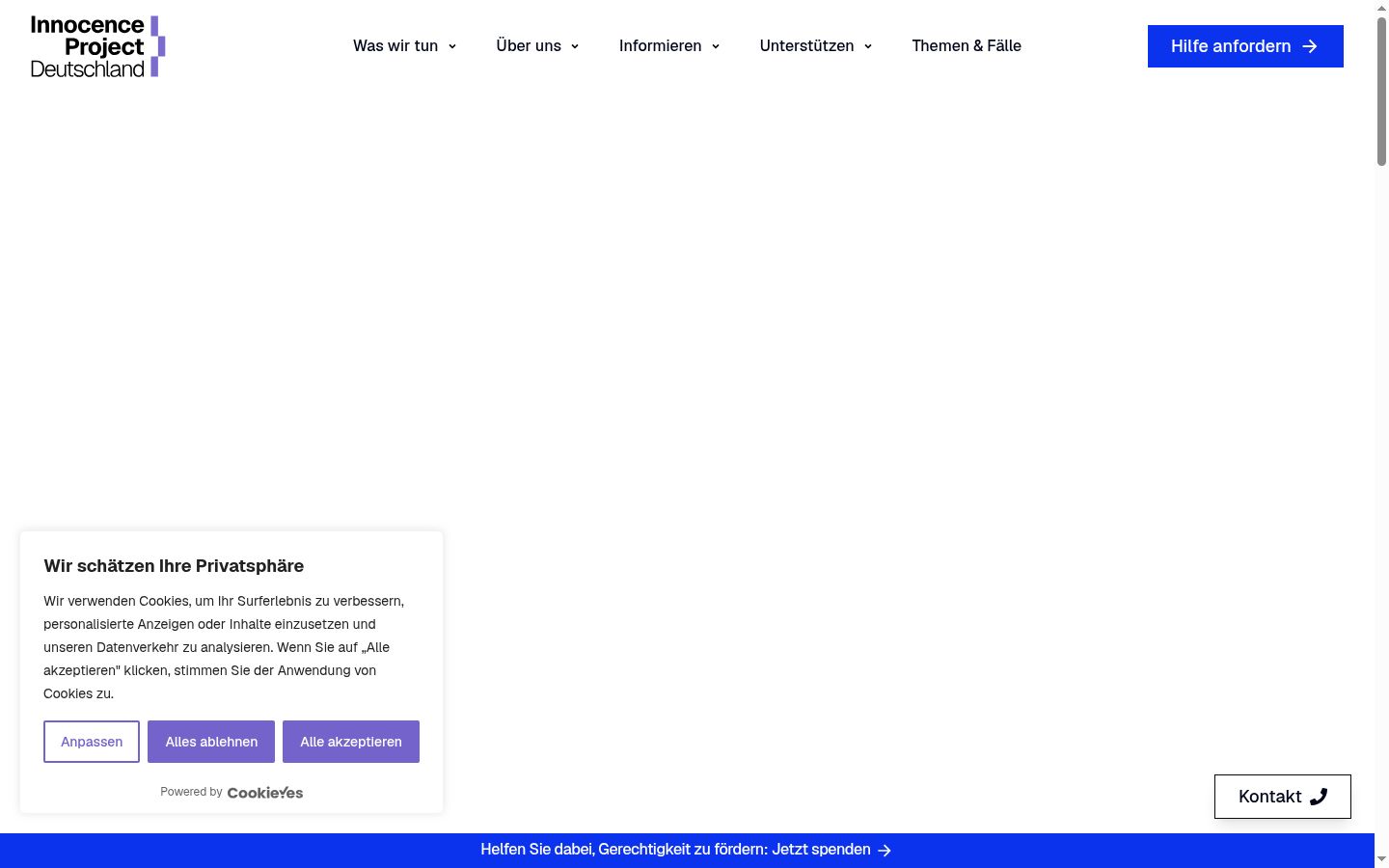 Screenshot tal-banner tal-kunsens muri qabel kwalunkwe interazzjoni