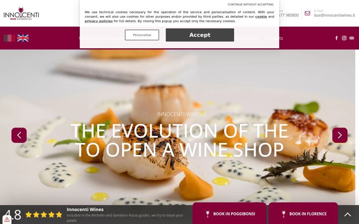 Screenshot of innocentiwines.it