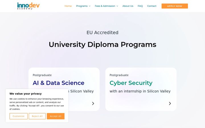 Screenshot of innodevacademy.com