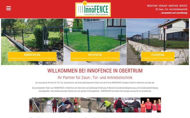 Screenshot of innofence.at