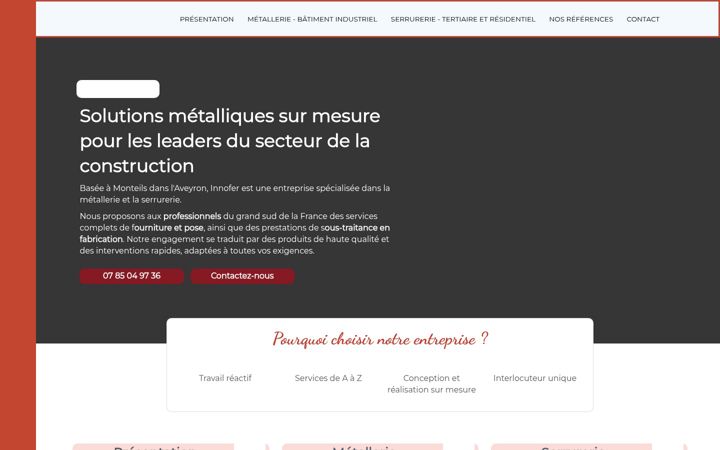 Screenshot of innofer.fr