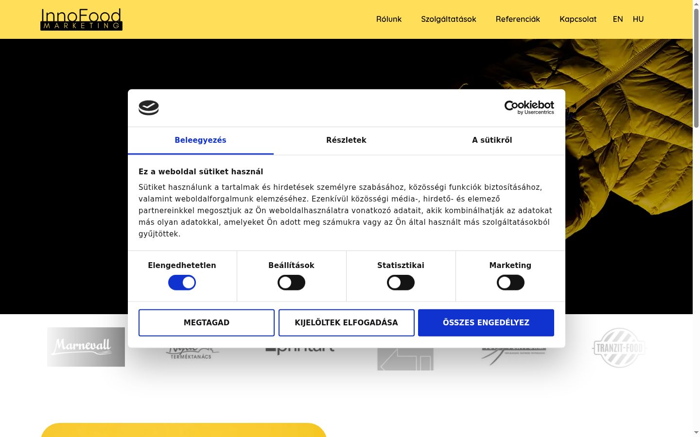Screenshot of the consent banner shown before any interaction