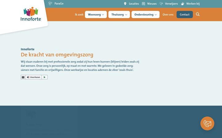 Skjámynd af innoforte-zorg.nl