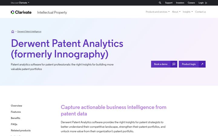 Screenshot of innography.com
