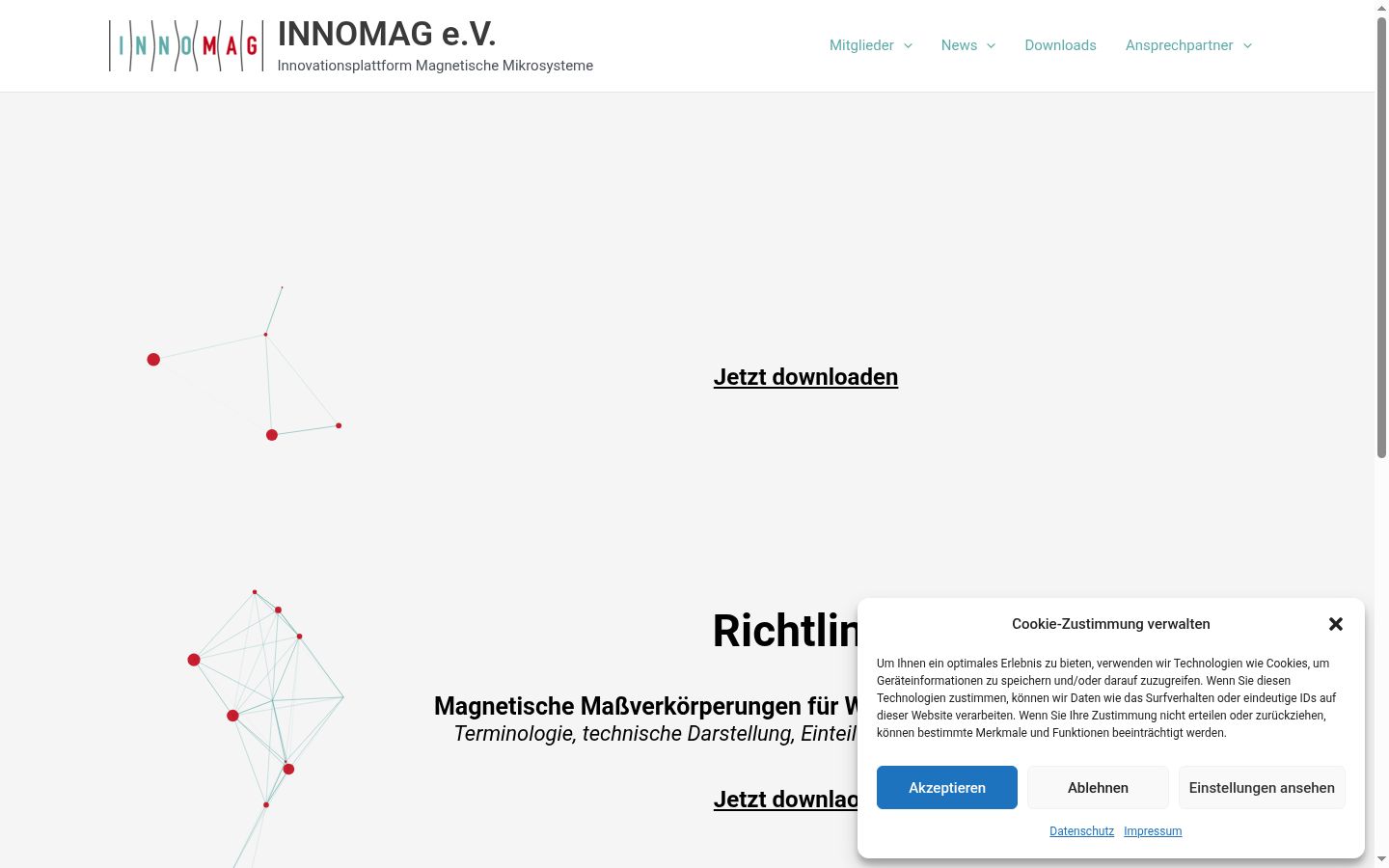 Screenshot des Einwilligungsbanners vor jeglicher Interaktion