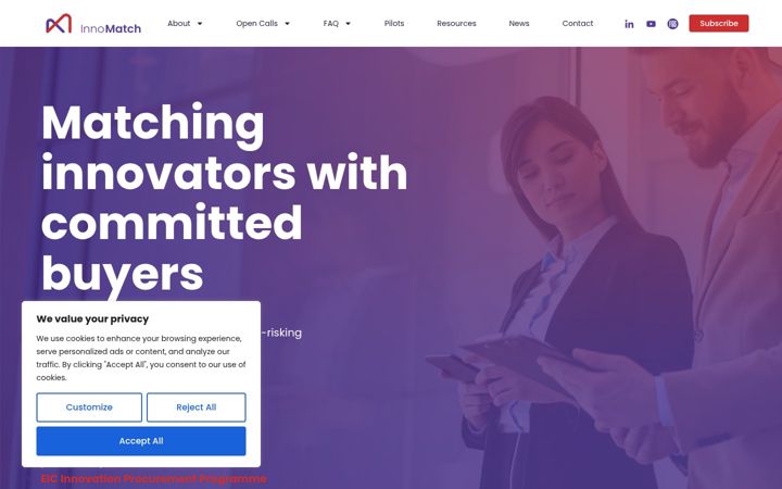 Screenshot of innomatchproject.eu