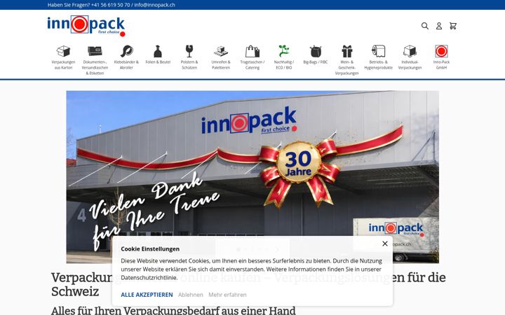 Screenshot of innopack.ch