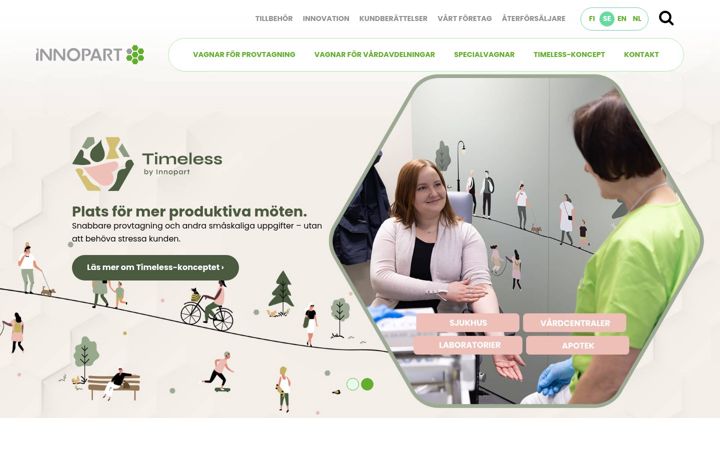 Screenshot stránky innopart.se