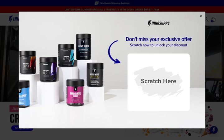 Posnetek zaslona innosupps.com
