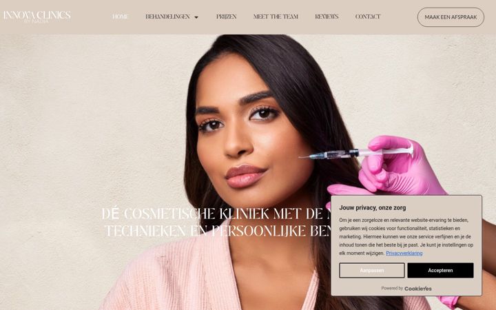 Screenshot of innovaclinicsbynadia.nl