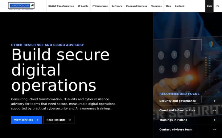 Screenshot of innovacloudai.com