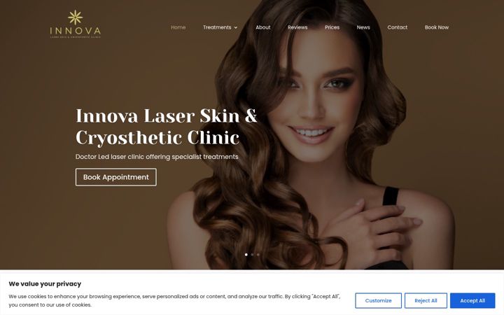 Screenshot of innovalaserskinclinic.com