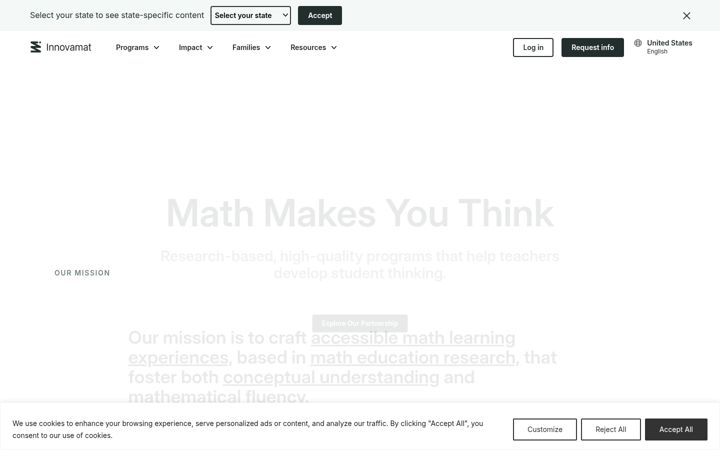 Screenshot of innovamat.com