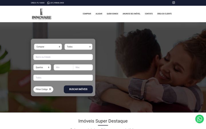 Screenshot of innovareimoveisbh.com.br