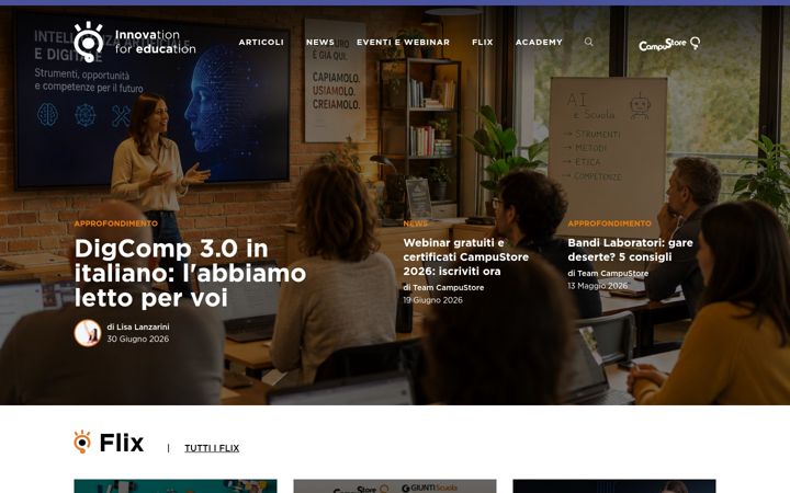 Screenshot of innovationforeducation.it