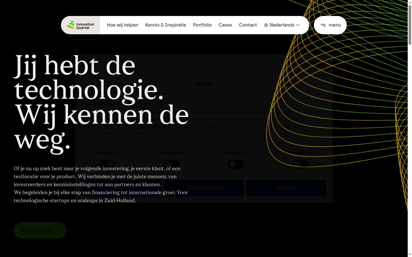 Screenshot of the consent banner shown before any interaction