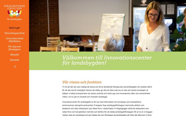 Screenshot stránky innovationscenter.se