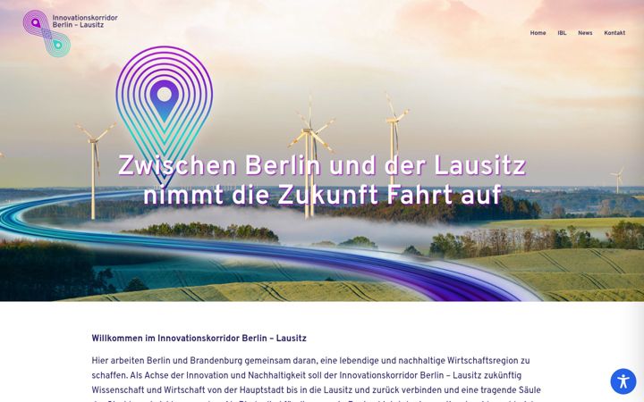 Screenshot of innovationskorridor-berlin-lausitz.de