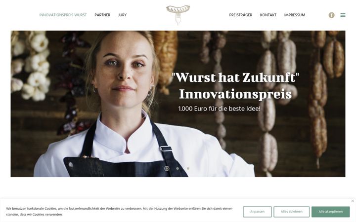 Screenshot of innovationspreis-wurst.de