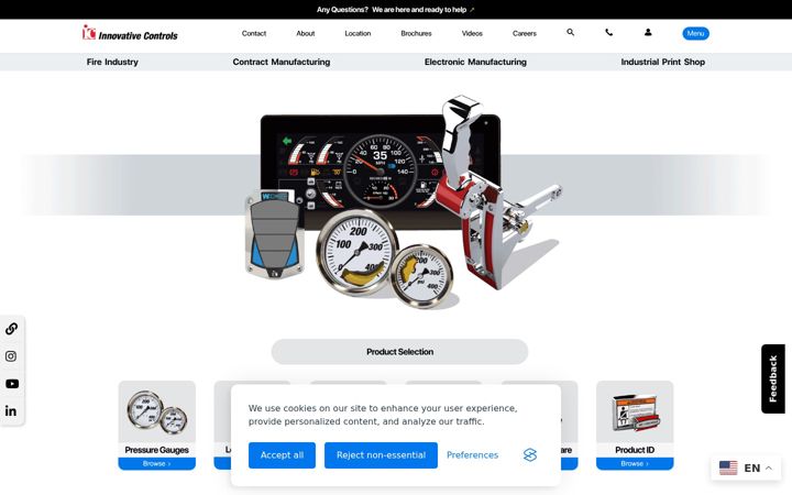 Screenshot of innovativecontrolsinc.com