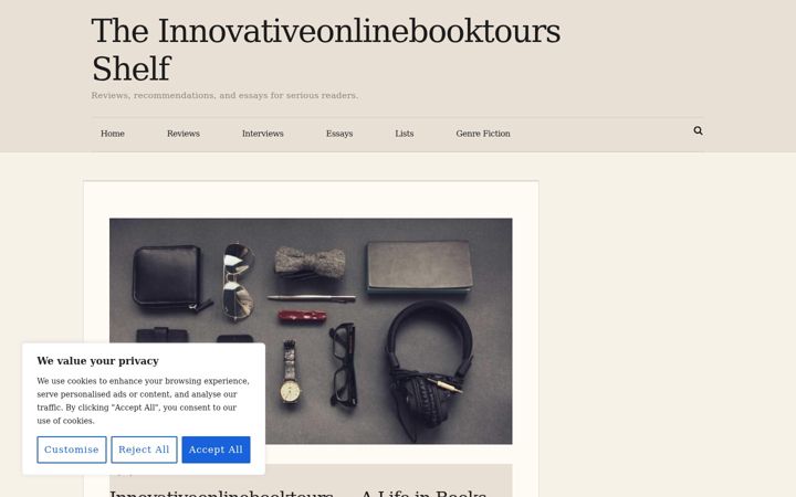 Snimka zaslona za innovativeonlinebooktours.com