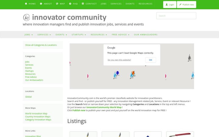 Screenshot of innovatorcommunity.com