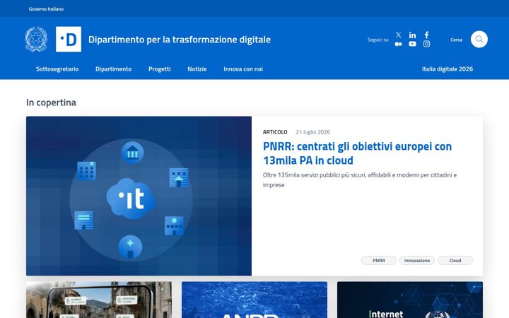 Screenshot of innovazione.gov.it