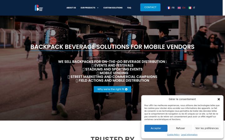 Screenshot of innovbackpack.fr