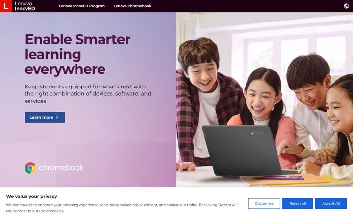 Screenshot of innoved.lenovo.com